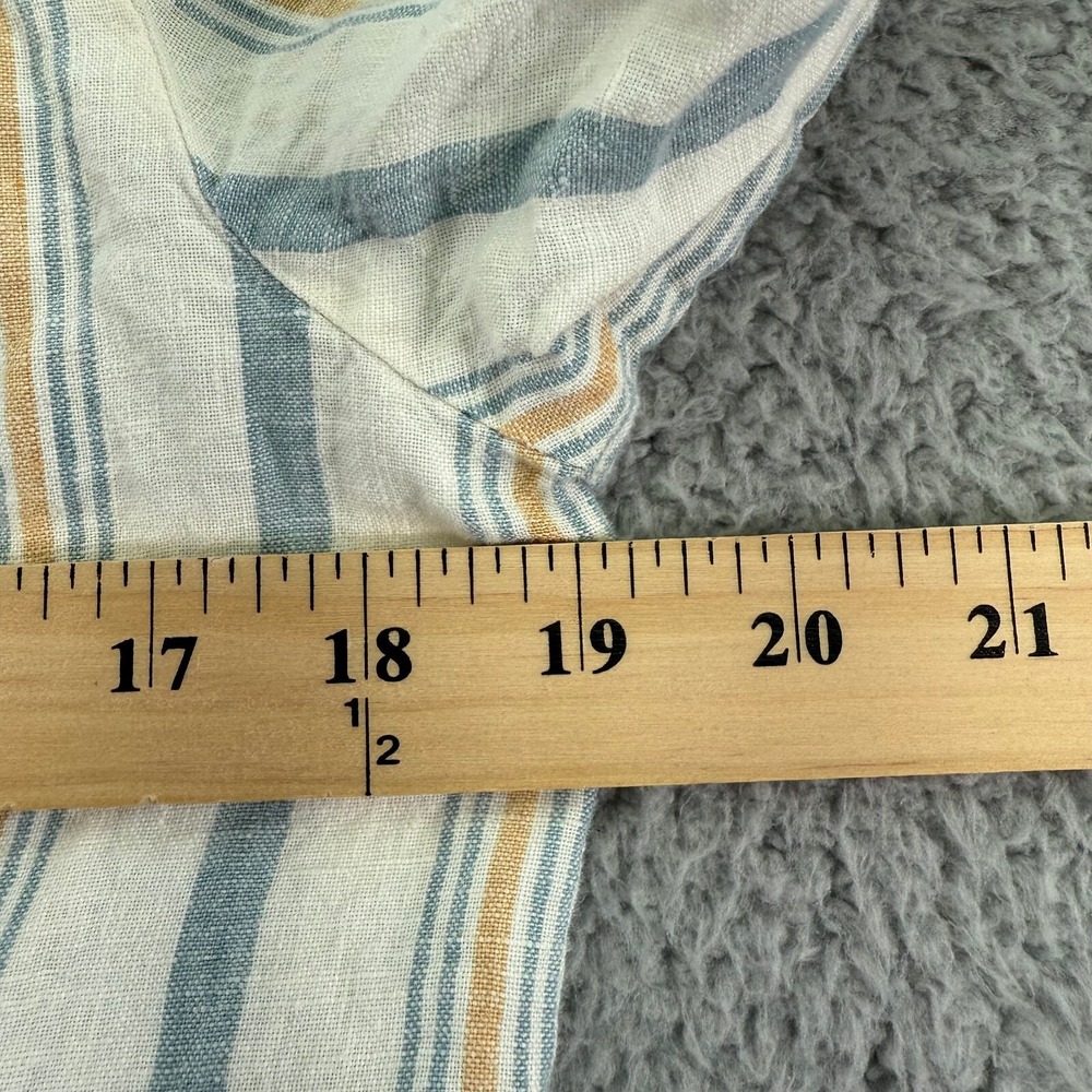 Faherty Tunic Dress Women Small Multi Striped Beach Days Rialto Vneck 100% Linen - Picture 8 of 12